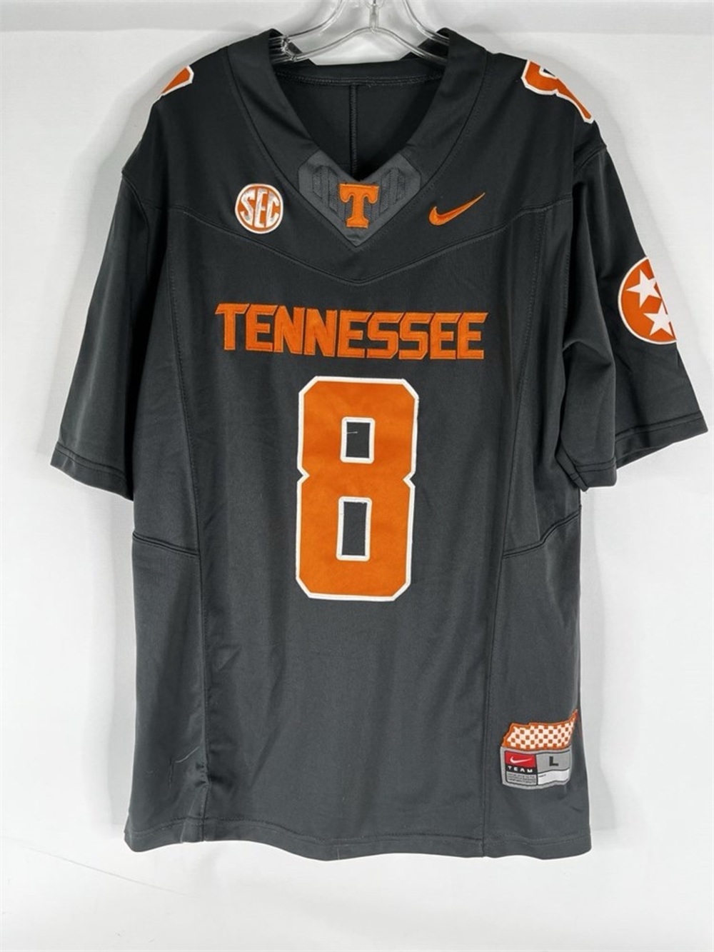Nike Tennessee Volunteers #8 Black and Orange Football Jersey